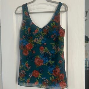 CAbi Floral Camisole - Teal and Red